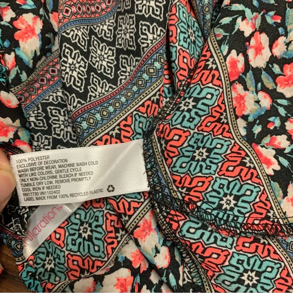 Xhilaration Girl's Multicolor Boho Romper Elastic Waist - Size M (7) W/Pockets